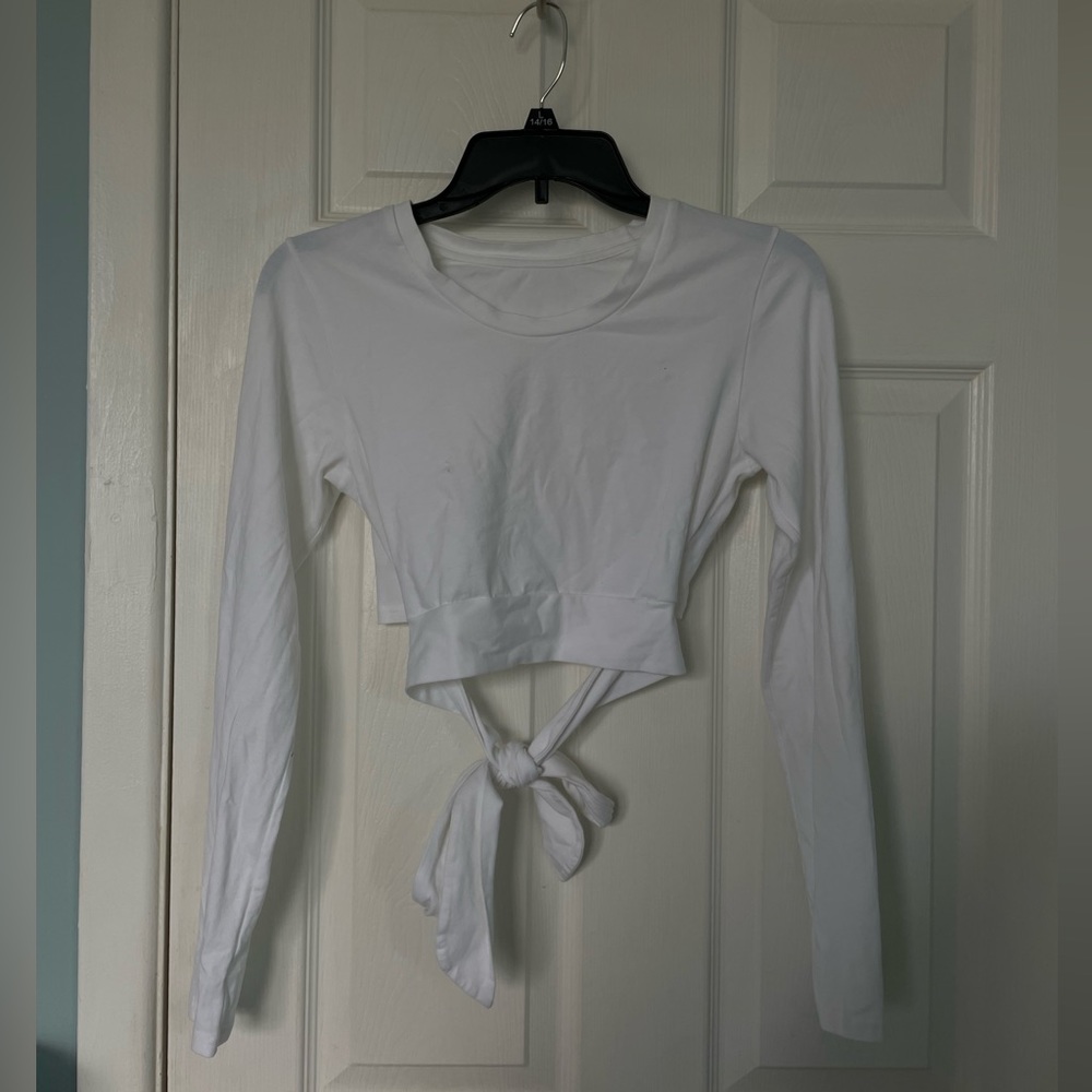 White tie back long sleeve